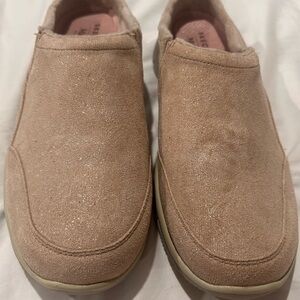 Pink Suede Slip-On Shoes